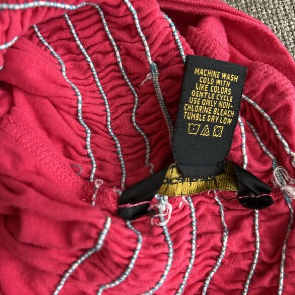 Rocawear Babydoll Top Y2K Pink Smocked Open Back Size L - Picture 7 of 7